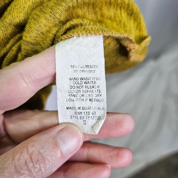 Altar'd State Mustard Yellow Oversized Pocket Slub Tee Size Small - Picture 5 of 7